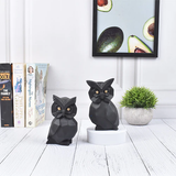 Attractive Owl Polyresin Showpiece Set Of 2 - Black