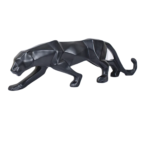 Powerful Polyresin Black Panther Statue