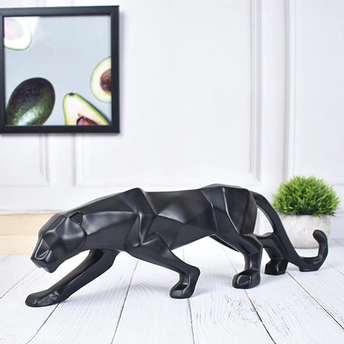 Powerful Polyresin Black Panther Statue