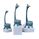 Polyresin Giraffe Family Blue Statue Set Of 3