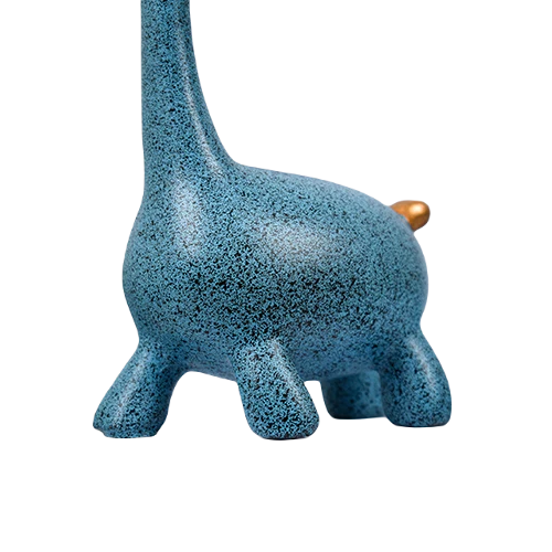 Polyresin Giraffe Family Blue Statue Set Of 3