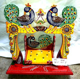 Wooden Peacock Swing Jhula for Laddu Gopal Krishna