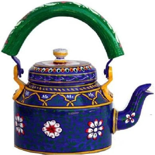 Aluminum Painted Tea Kettle Figurine Decorative