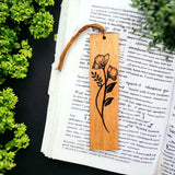 Wooden Hand Painted Flower Bookmark set of five