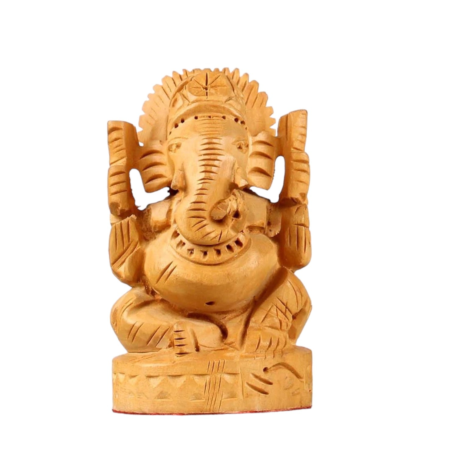 Wooden Ganesh Sitting Statue Home Decor