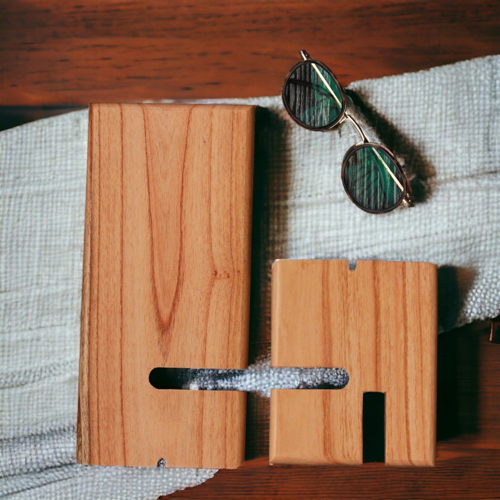 Wooden Mobile Stand With Charging Point