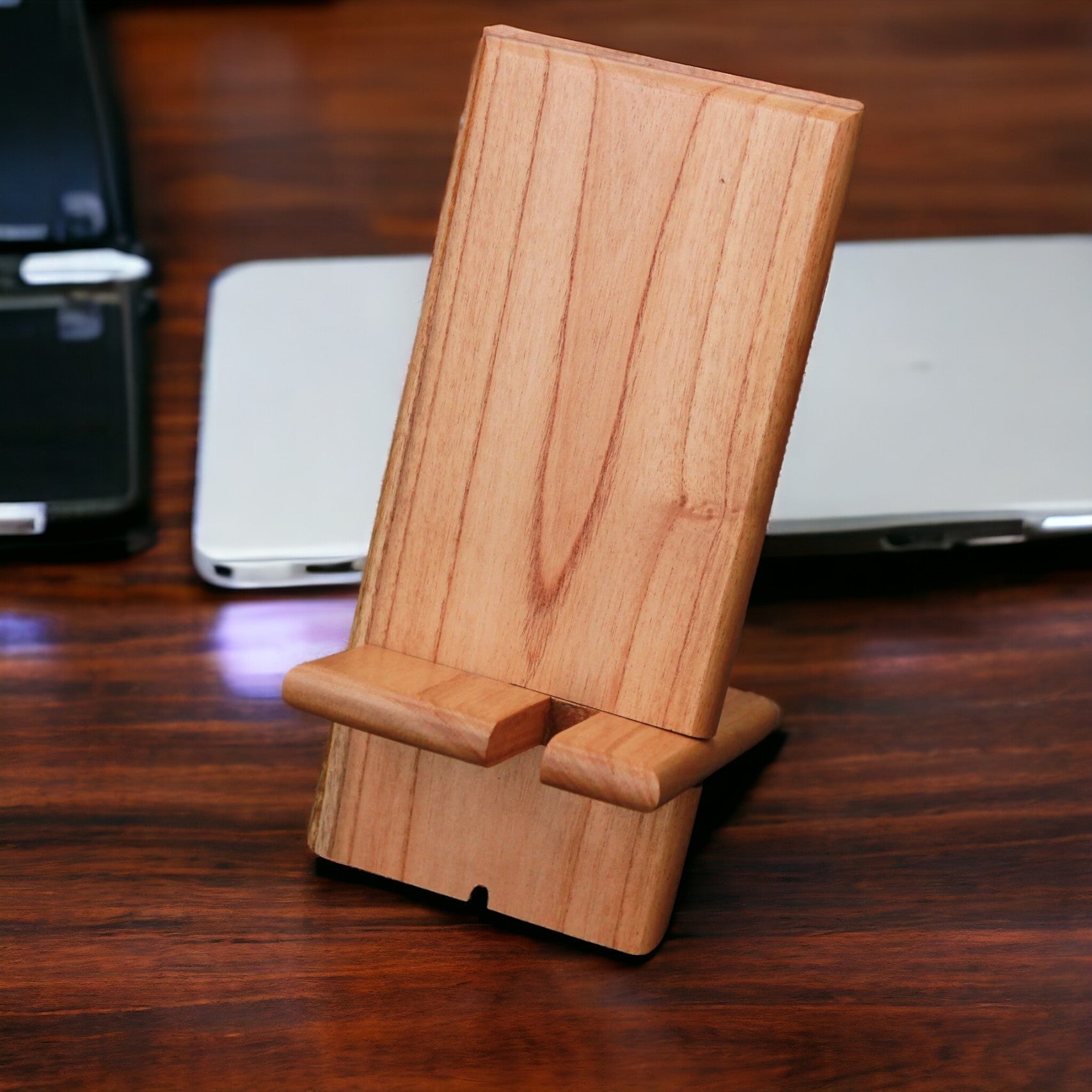 Wooden Mobile Stand With Charging Point