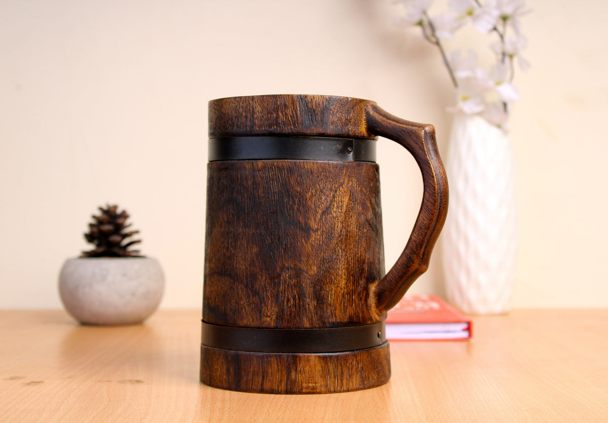 Wooden Beer Mug With Handle