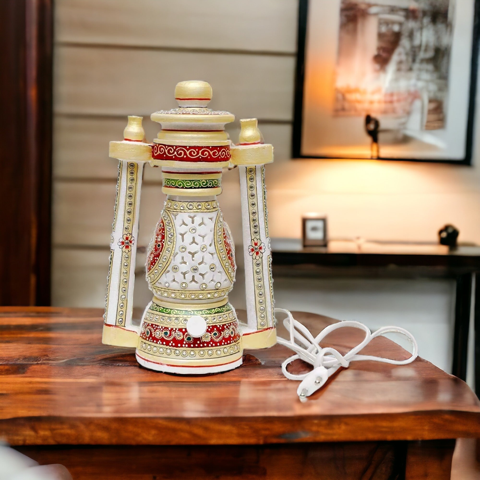 Antique Marble Lantern Lamp Decor