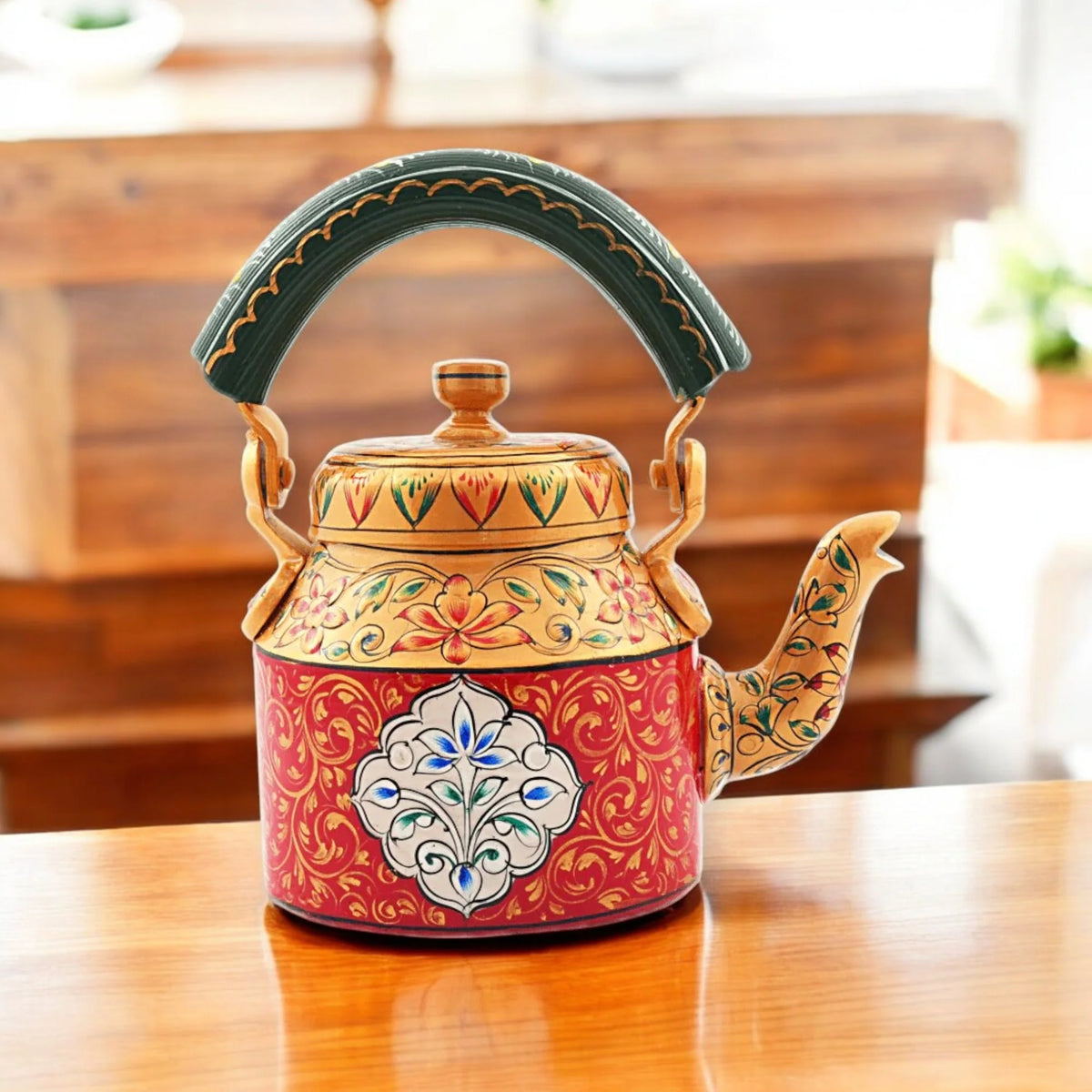 Hand Painted Aluminum Tea Kettle Colorful