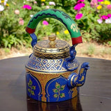 Aluminum Painted Tea Kettle With Meenakari Flower