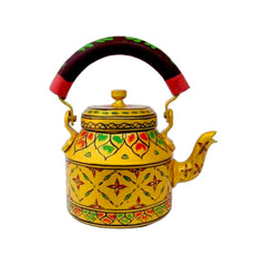 Aluminum Painted Tea Kettle With Cheerful Floral Design