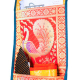 Double Pocket Peacock Design Wall Hanging Magazine Holder