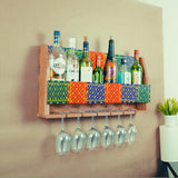 Wood Wine Glass Rack Wine Storage Rack & Glass Holder for Home