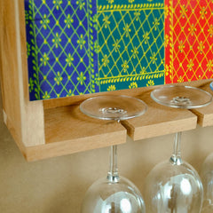 Wood Wine Glass Rack Wine Storage Rack & Glass Holder for Home