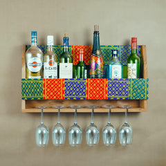 Wood Wine Glass Rack Wine Storage Rack & Glass Holder for Home