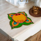 Wooden Pooja Thali With Decorative