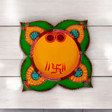 Wooden Pooja Thali With Decorative