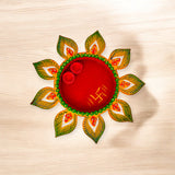 Wooden Decorative Pooja Thali Flower Shape