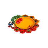 Wooden Decorative Pooja Thali Peacock Design