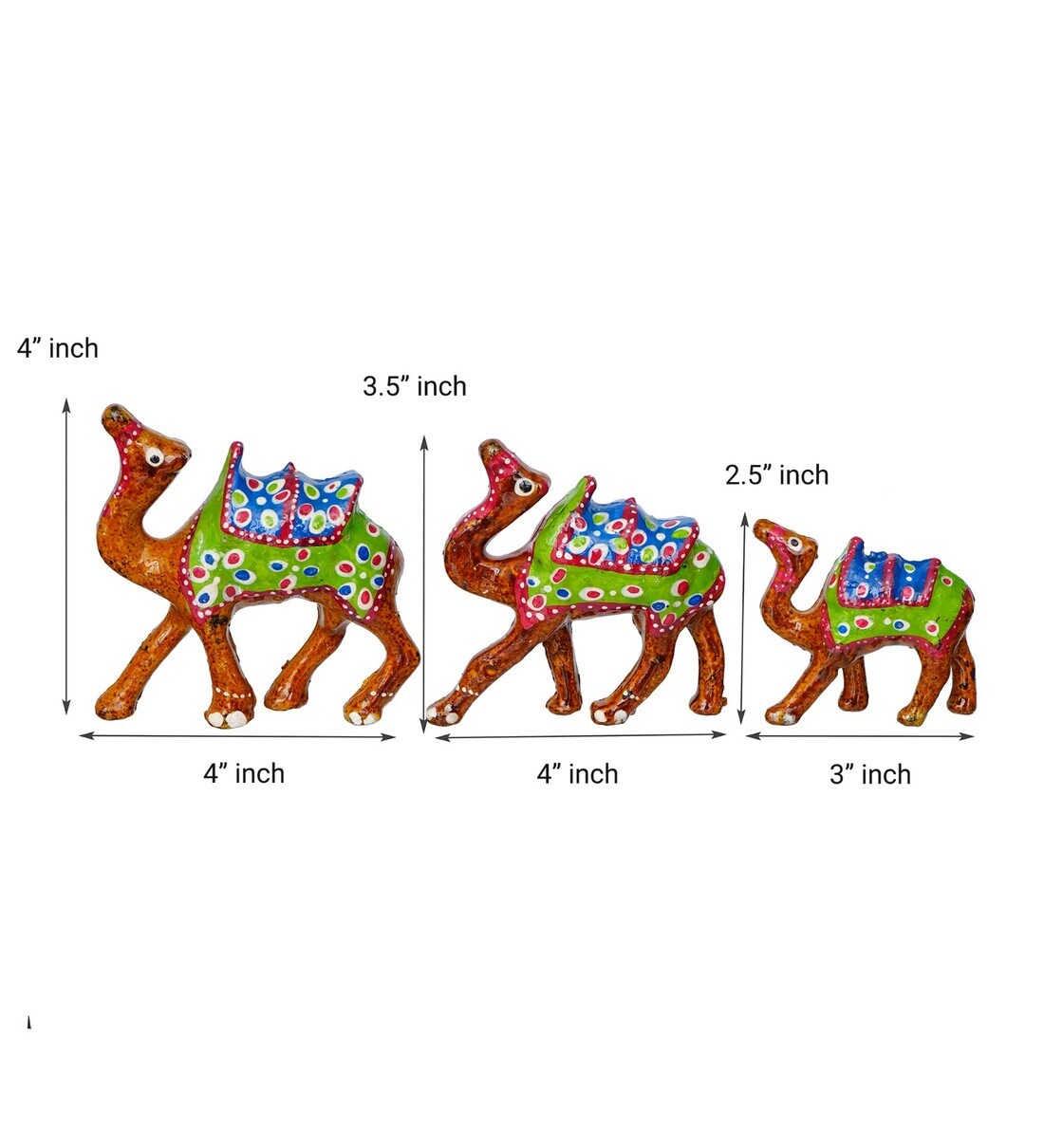 Wooden Camel For Decoration Set Of 3