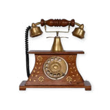 Wooden Telephone Old Style With Rotatory Numbers Dial