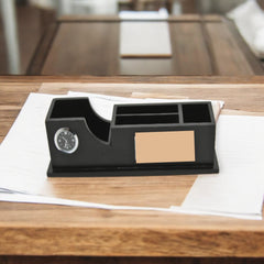 Wooden Table Clock Pen Stand For Office Set of 50