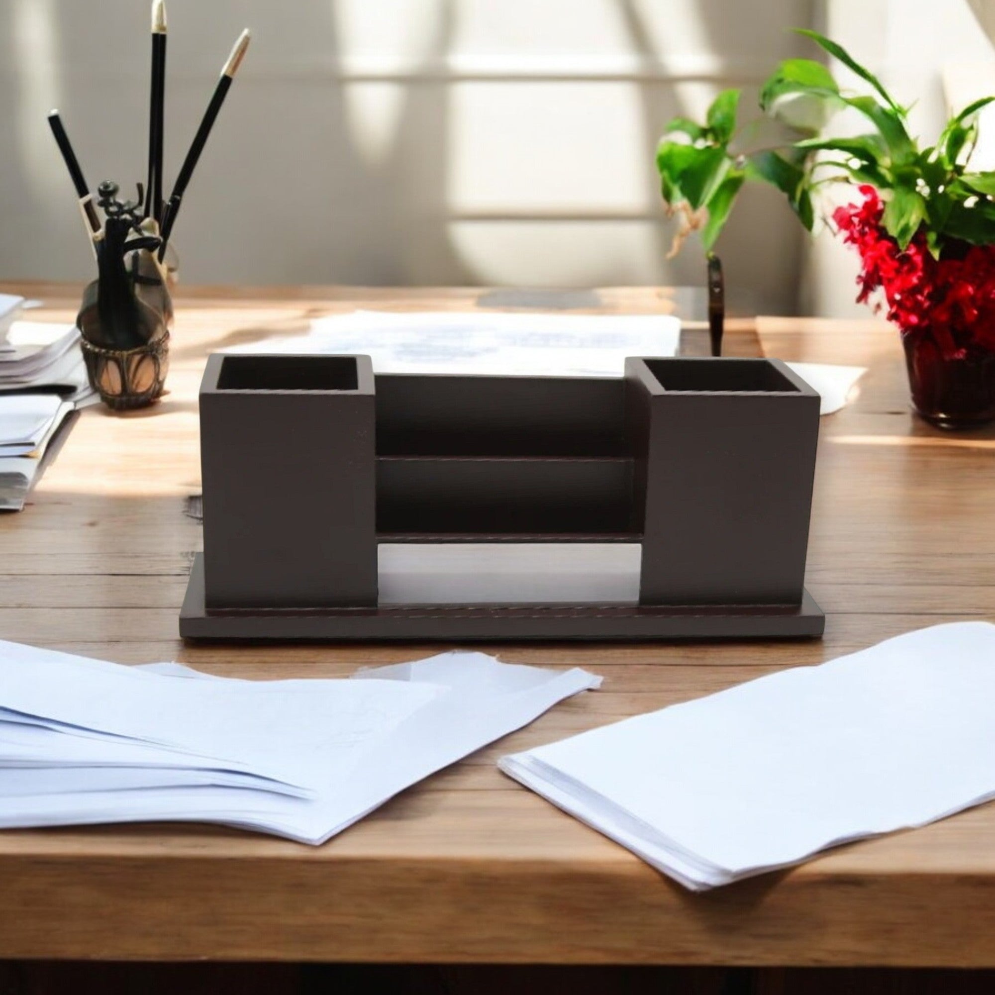 Wooden Table Pen Stand For Office Set of 50 – Oxyroots Handicraft