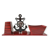 Wooden Red Designer Pen Stand For Office Set of 50