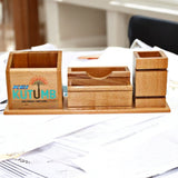 Wooden Desk Pen With Mobile Card Holder Set of 50