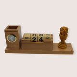 Wooden Desk Pen Holder With Calender Ashok Stambh Set of 50