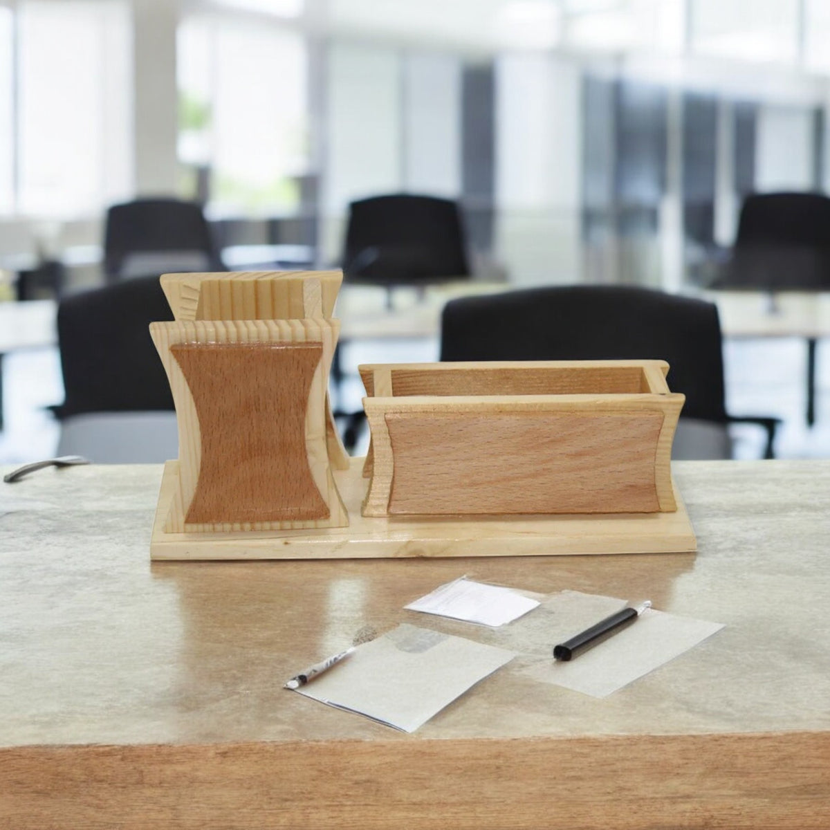 Wooden Desk Pen Holder Set of 50