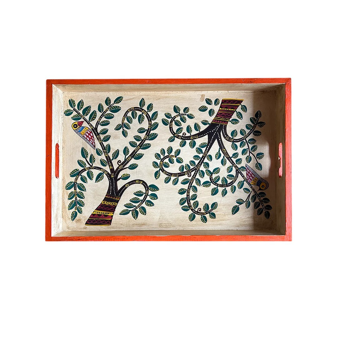 Wooden Hand Painted Serving Tray