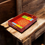 Wooden Hand Painted Serving Tray