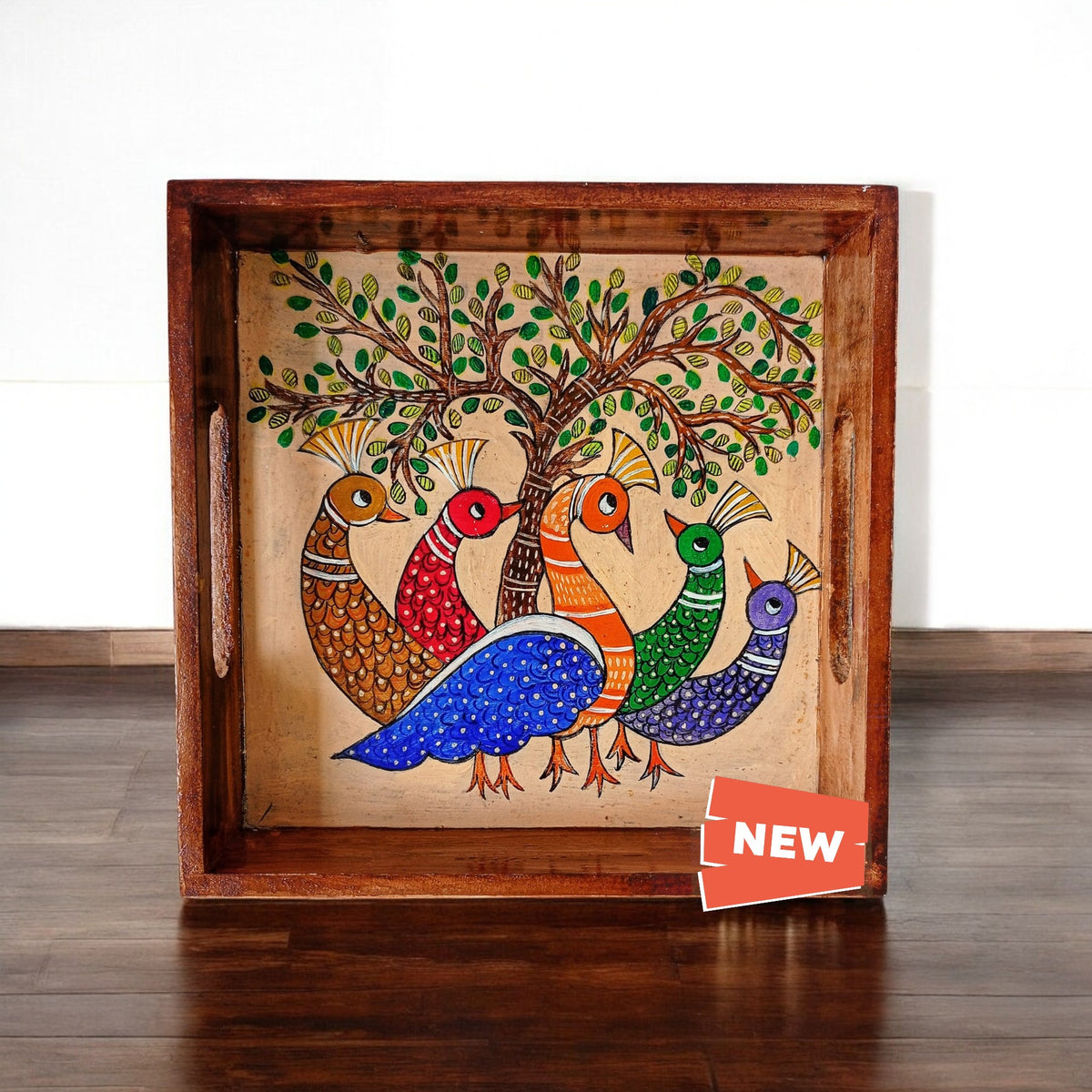 Wooden Hand Painted Serving Tray