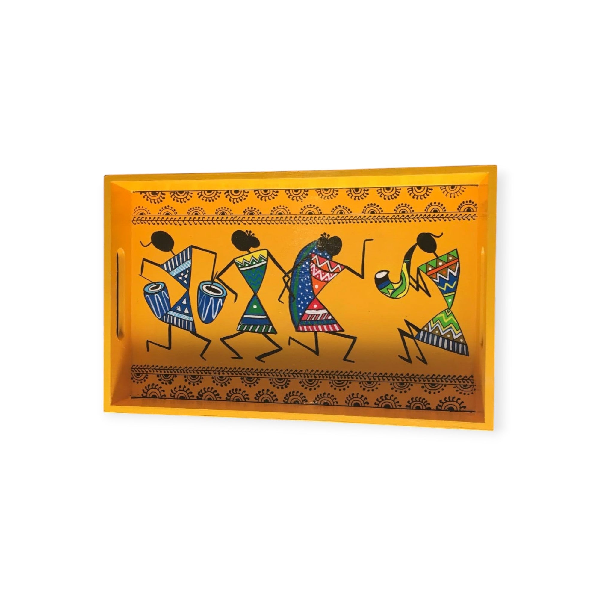 Wooden Hand Painted Serving Tray