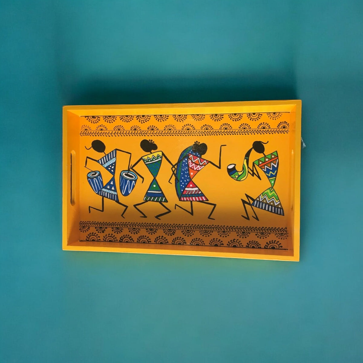 Wooden Hand Painted Serving Tray