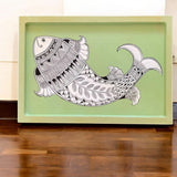 Wooden Hand Painted Serving Tray