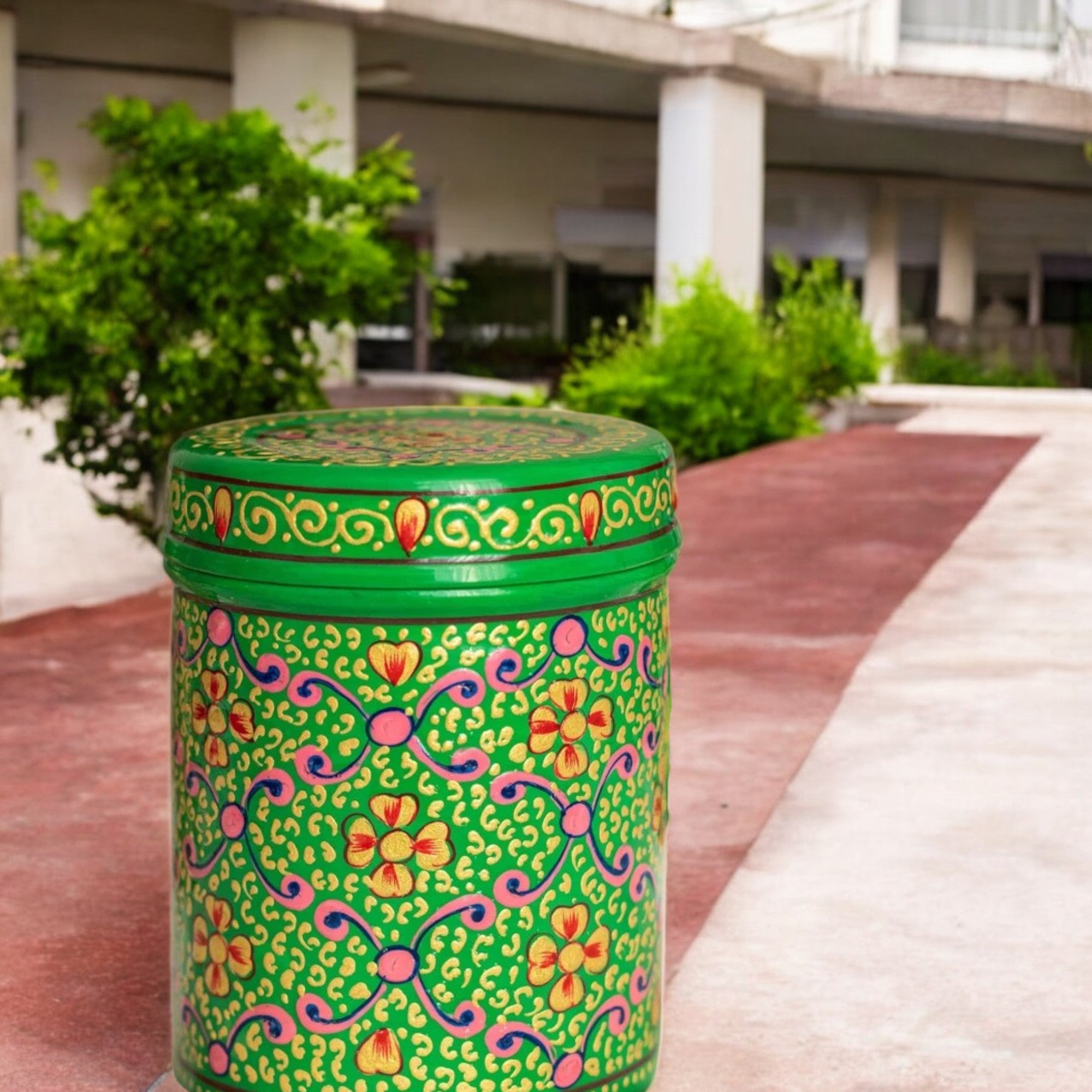 Steel Storage Container Funky Hand Painted Steel Storage Container Set – Oxyroots Handicraft