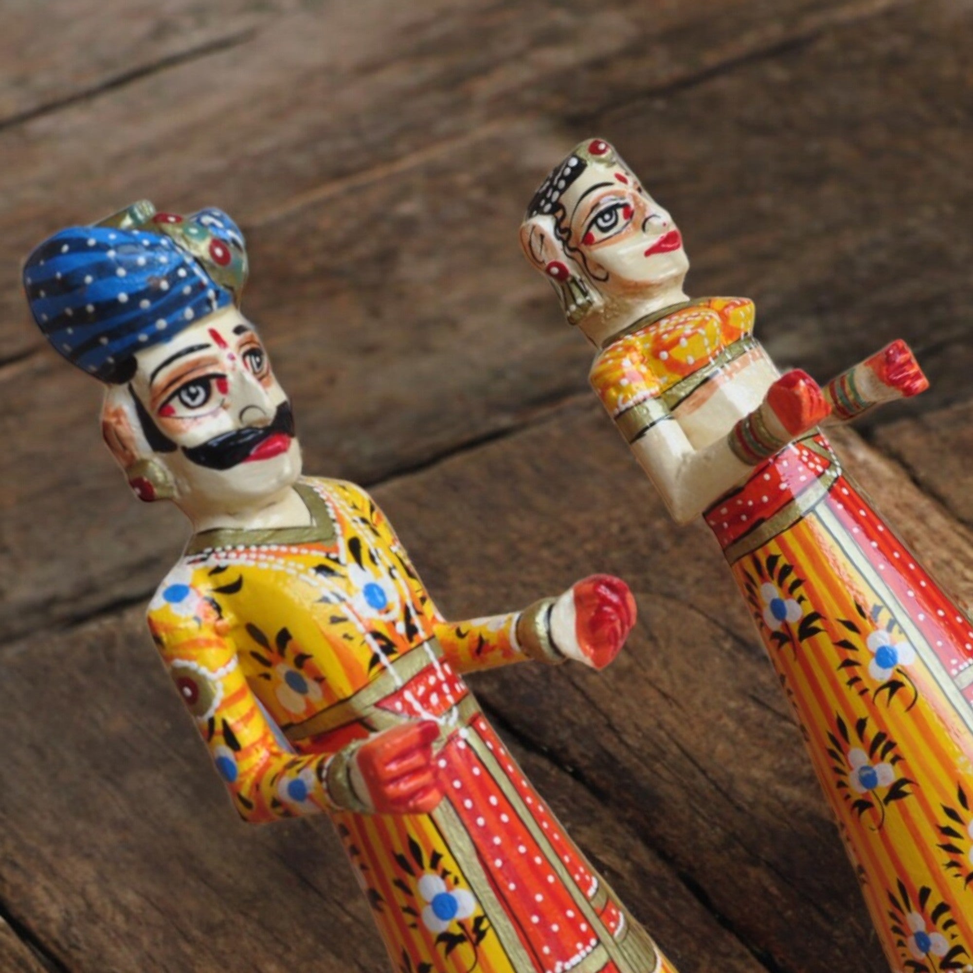 Wooden Hand Painted Rajasthani Gangaur Doll Set