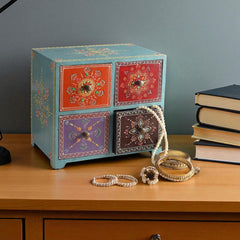 Wooden Hand Painted Drawer Storage Box-Mandala Bloom