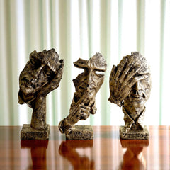 Polyresin Face Thinking Man Showpiece