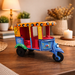 Wooden Auto Rikshaw Toy - Multicolor