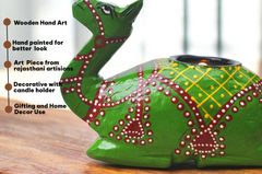 Wooden Camel Tea Light Candle Holder