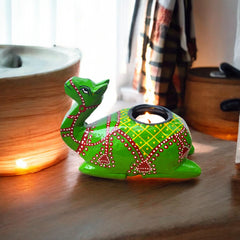 Wooden Camel Tea Light Candle Holder