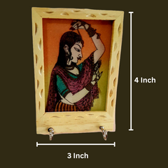 Wooden Hand Painting 2 Pin Key Holder