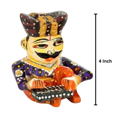 Wooden Musician Painted Babla Set of 5 In 4 Inch Multicolor