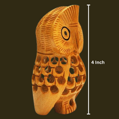 Wooden Owl Jali Antique Showpiece Set Of 5 Pcs