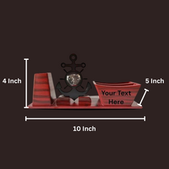 Wooden Red Designer Pen Stand For Office Set of 50