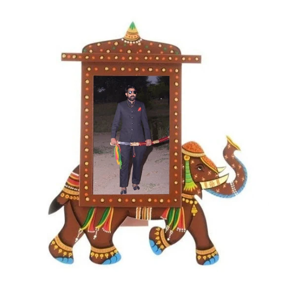 Wooden Elephant Shaped Photo Frame 6x4 inch